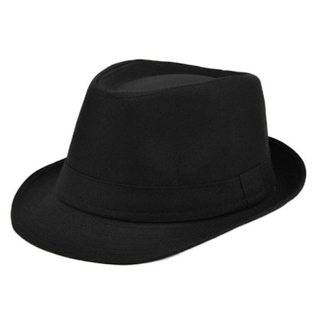 Tyylikäs Fedora-hattu miesten klassinen Panama Fedora-hattu Retro lyhytlierinen jazz-hattu herrasmies talvihattu lahja isälle 56-58cm (musta)