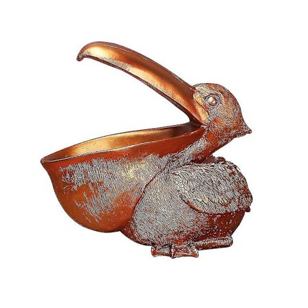 Toucan Nøgle Opbevaring Figur Pelican Statue Opbevaringskurv Dyr Fugle Form--guld