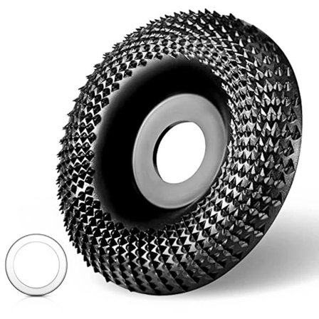 Träslipskiva för vinkelslip (diameter 115 mm x 22 mm eller 16 mm), träskärskiva, motorsågskiva (svart)