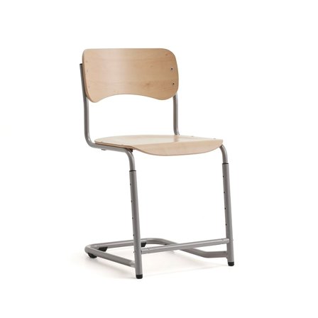 Student chair ELEVATE, adjustable height: 460-640 mm, silver/birch