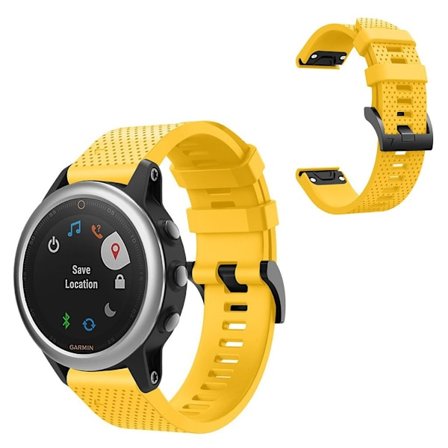 Stylish silicone watch band for Garmin Fenix 5S - Yellow