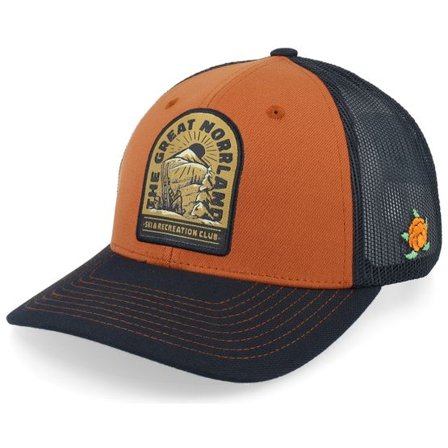 SQRTN - Orange trucker Keps - Recreation Low burnt Orange/Black Trucker @ Hatstore