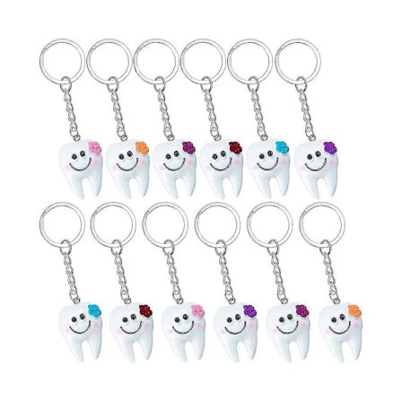 24 kpl Hampaiden Muotoisia Mallinnusavaimenperiä, Simuloitu Hammas Avaimenperä, Muodikkaat Piirroshahmoiset, Ihastuttavat Tyttöjen Lahjat, 