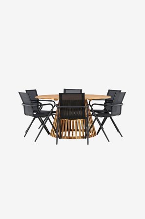 Venture Home - Tucumán Spisesæt med stole Alina - Sort - Spisegrupper - Fra Homeroom