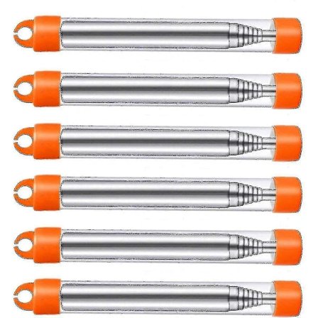 6 stk. sammenleggbare blåsebelger for bålplass i rustfritt stål, sammenleggbart utendørs blåserør for ild