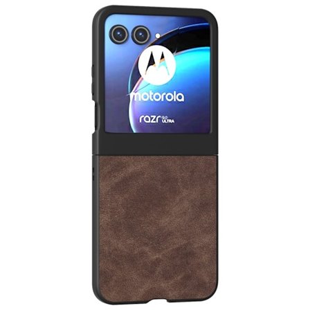 SKALO Motorola Razr 50 5G ABEEL PU-Läder Fold Skal - Brun