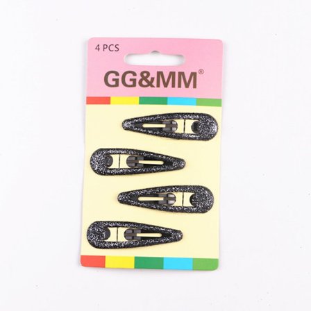 4stk Hårklemme Glitter Hårnåler SVART