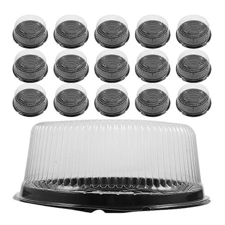 Bærbar Kakeboks Gjenbrukbare Plastkakebokser Runde Vanntette Fuktsikre 23.50X23.50X1.50CM 20 Sett
