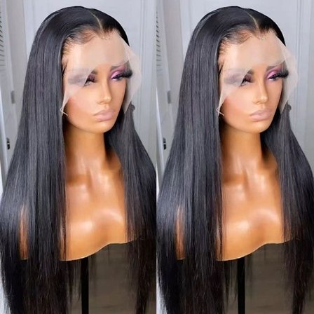 Ekte hår parykk pannebånd semi-maskin varm silke kjemisk fiber