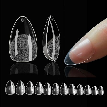 552 kappaletta American Capsule Almond -kynsiä, 12 kokoa kirkkaat matta XS lyhyet kynsivihjeet läpinäkyvä tekonäkyvä kynsisetti, American Nail Set 