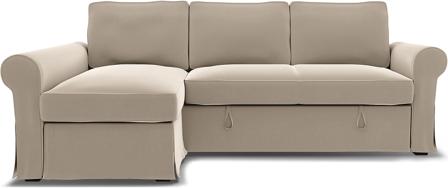 IKEA - soffa överdrag till Backabro bäddsoffa med schäslong, Feather, Sammet - Bemz