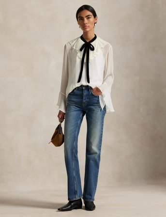 Polo Ralph Lauren Crinkle Viscose Ggt-Wvn-Shirt - Cream - 32