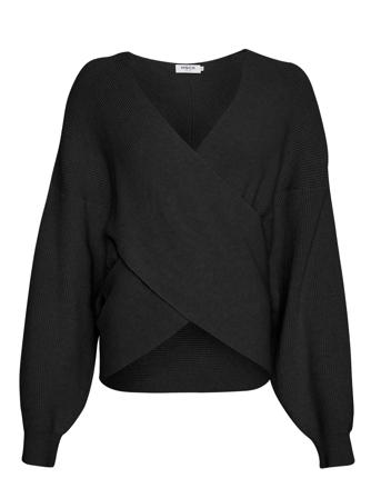 Mschzinelle Rachelle Wrap Pullover Black MSCH Copenhagen