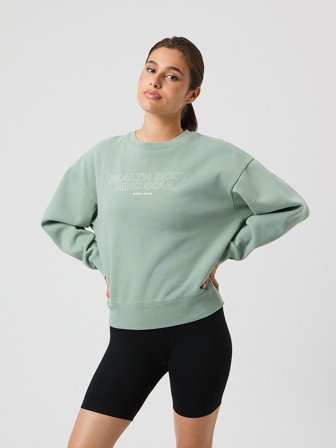 Björn Borg Borg Boyfriend Sweatshirt Lily Pad M, Tøj & Bolig, Træningstøj, Træningsbluser