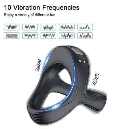 Cock Ring - Vibrerande Cock Ring, Uppladdningsbar Silikon Stretchig Cock Ring med 10 Frekvenser, Sexleksak