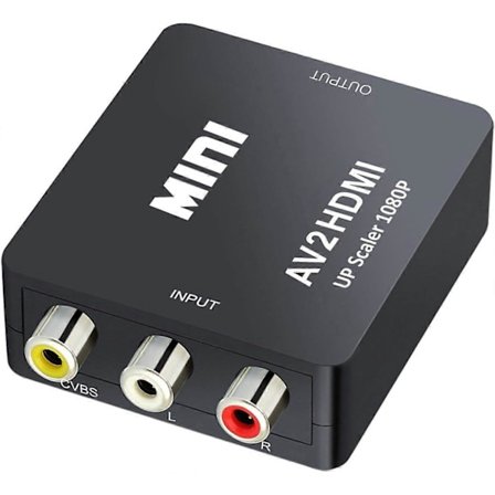 Mini AV RCA CVBS till HDMI Video Audio Konverter Adapter Stöd 720 1080P för Kamera, Xbox 360, PS1, PS2, WII, N64, Gamecube, Snes, NES, PSP, DVD-