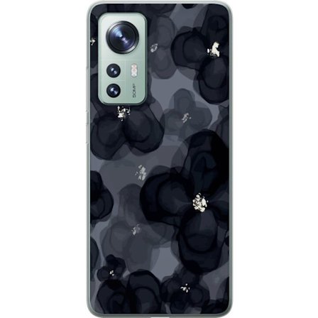 Yhteensopiva Puhelinkuori Xiaomi Xiaomi 12 Abstrakti tummanvärisellä kukkakuviolla, jossa on elegantti ja dramaattinen tunnelma