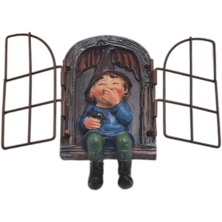 Havefigur-Elf Statue, Træpynt Statuette, Julepynt