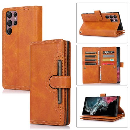 Pungetui Multi-Slot Samsung Galaxy S22 Ultra Cognac