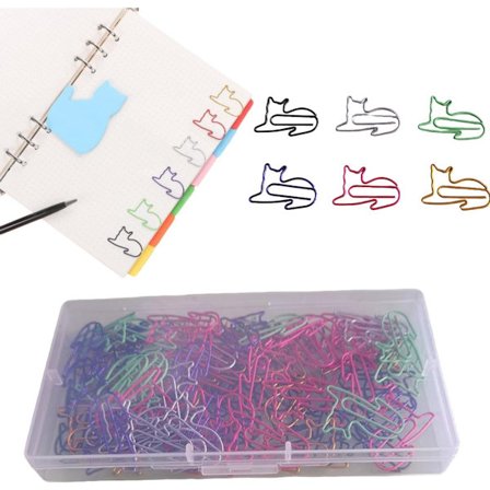 100-pack Katt Gem Bokmärken Söta Katt Gem Katt Memo Pappersmärken Söta Djur Gem Blandade Färger 20 x 30 mm Lämpliga