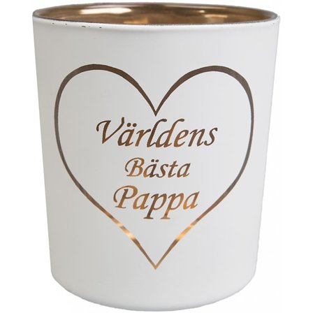 Ljuslykta - Världens bästa pappa, vit