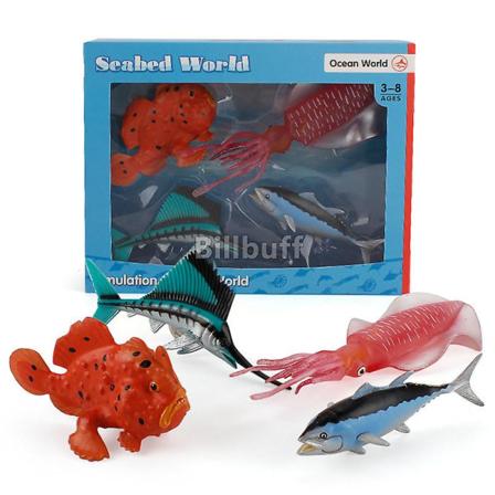 Realistiska havsdjur Späckhuggare Haj Delfin Säl Figurer Box Set Actionfigurer Modell Samlarleksaker För Barn Present Animal figures C