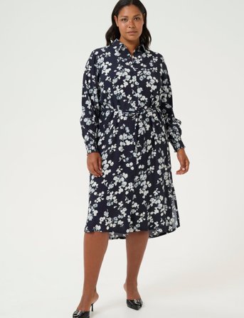 Kaffe Curve Kcalicia Shirt Dress - Navy - 46