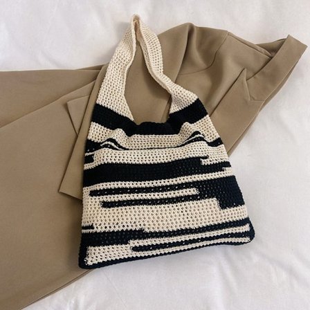 Strikket veske Skulderveske SVART