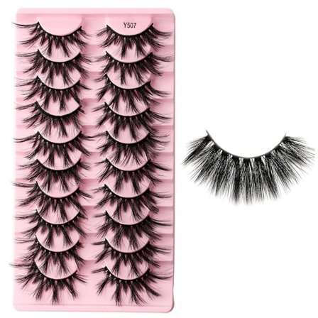 Nya fransar Mink Lösögonfransar Naturligt utseende Wispy Clear lash Band Falska ögonfransar Fluffiga 3D Curly Strip Cat Eye Fransar