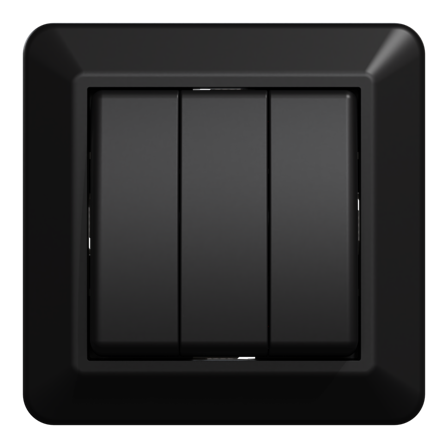 ELKO 1+1+1 bryter innfelt RS16 sort