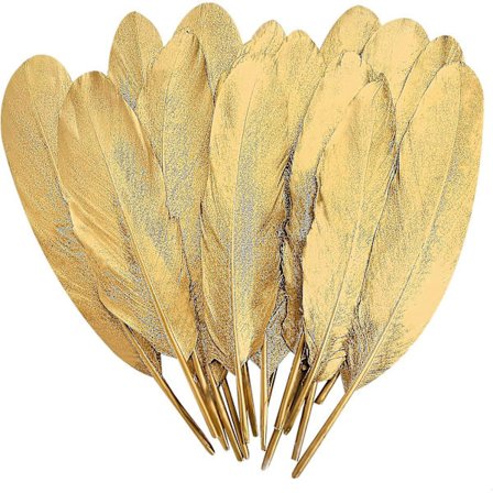80 stk. gullfjær for håndverk bryllup hjemmefest dekorasjoner, 15-20 cm gull håndverksfjær