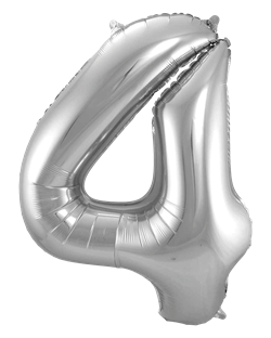 Sifferballong Jumbo 86 cm Silver "0-9" Siffra 4