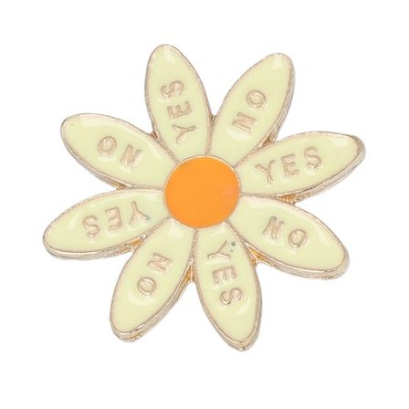 Cap Pins - Beige Tillbehör - Decision Daisy Metal Enamel Pin @ Hatstore