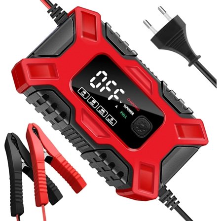 6A 12V Smart Bilbatterilader med Vedlikehold, Vinter- og Sommerfunksjon og Multippel Beskyttelse for Bil, Motorsykkel og Gressklippere