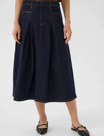 Cream Crrobina Denim Skirt - Navy - 36