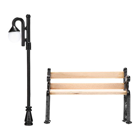 Legetøj Børn Mini Have Sofa Miniature Gadelamper Mini Dukkehus Bænk Lps Tilbehør