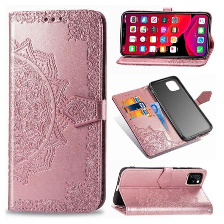 Mandala iPhone 11 Flip kotelot - Ruusukulta Pink