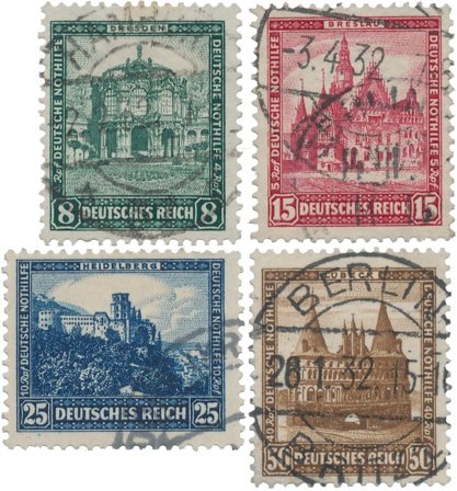 Tyske Rige 1931 - MICHEL 459-462 - Stemplet