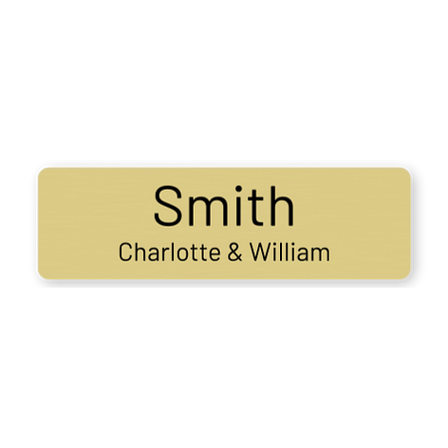 Adhesive letterbox name plate - Brass - 60x18 mm - Signomatic.com.au