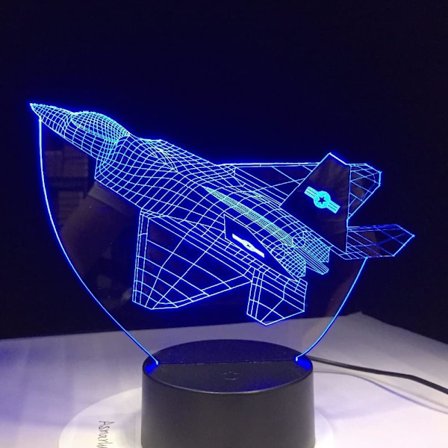 WJ 3D nattlampa Nyhet Illusion Plan Air Nattlampa USB Led 7 Färgförändring Födelsedagsfest Atmosfärlampa Present Touch Control Decoración