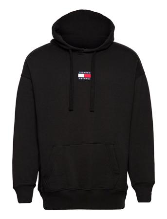Tjm Tommy Badge Hoodie Hoodie Svart Tommy Jeans