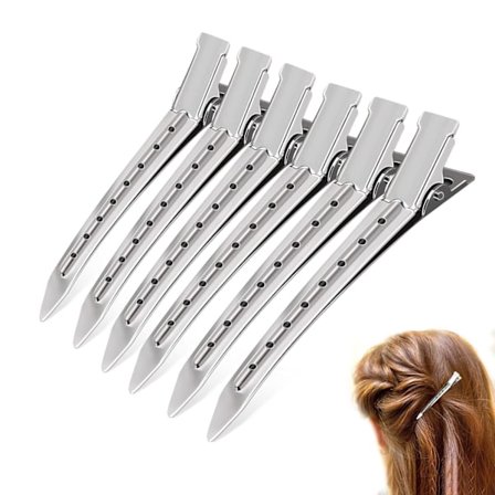 24 stk sølv frisør hårspenner, klemmer hårklemmer frisør stålhår