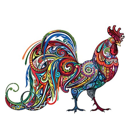 Stor hane Træpuslespil Brik Spil til Børn og Voksne (A3)