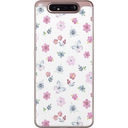 Mobilskal till Samsung Galaxy A80 med Blommor och fjärillar