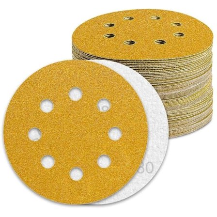 125mm Slibeskive 80 Korn Sandpapir 100 stk. Slibeskiver til Excentersliber Sandpapir..DEBUNS