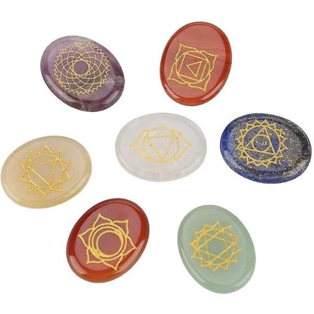 Healing Meditation Palm Stone Reiki Chakra Crystal Craft Ornaments 7 Piecesbd