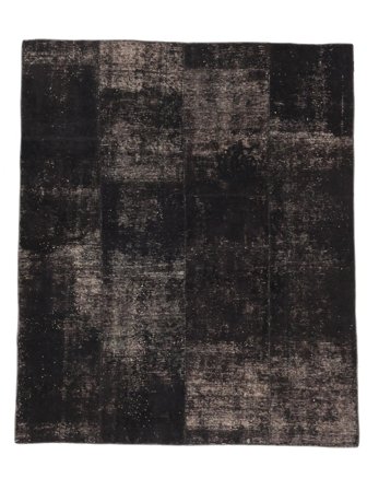 Patchwork Rug 188X226 Black Wool, Persia