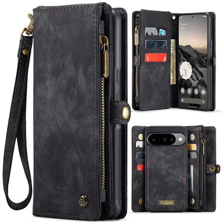 CaseMe Google Pixel 10 Pro 008 BIg Wallet 2in1 Magnet Lompakkokotelo - Musta
