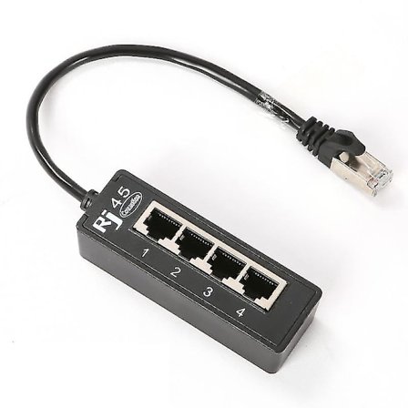 Ryra RJ45 1 uros 4 naaras LAN Ethernet-liitäntä 2/3 portin jakaja Ethernet-kaapeli Verkkojatke Kaapelin sovitin Lisävarusteet -GSL