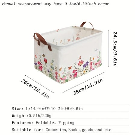 1 stk. Opbevaringskurv Forårshave Blomsterplanter Objekter Spand Sammenklappelig Bogreol Kurv til Værelse, Vasketøjskurve